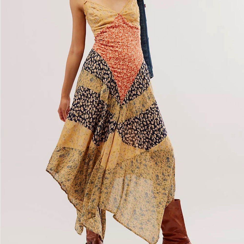 Free People Floral Patchwork Midi Dress ISO